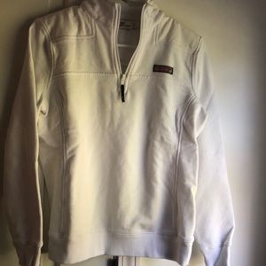 Vineyard vines white terry sweatshirt half zip
